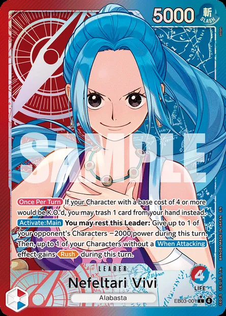 Nefeltari Vivi, One Piece card EB03-001 — ONE PIECE HEROINES EDITION set