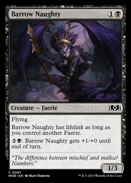 Barrow Naughty, Magic card WOE 81 — Wilds of Eldraine set