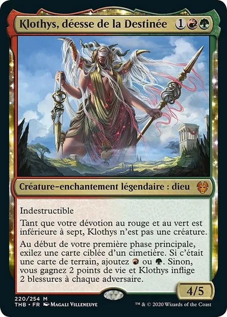 Klothys, déesse de la Destinée, carte Magic THB 220 — extension Theros Beyond Death