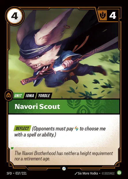 Navori Scout, Riftbound card SFD 037 — Spiritforged set