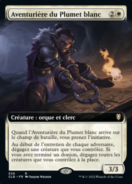 Aventurière du Plumet blanc, carte Magic CLB 558 — extension Commander Légendes : la bataille de la Porte de Baldur