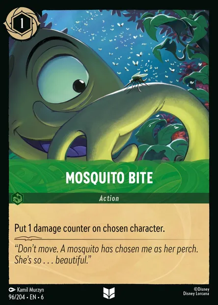 Mosquito Bite, Disney Lorcana card CH6-096 — Azurite Sea set