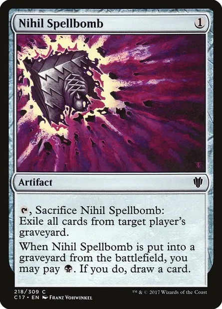 Nihil Spellbomb, Magic card C17 218 — Commander 2017 set