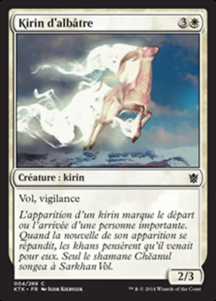 Kirin d'albâtre, carte Magic KTK 4 — extension Les Khans de Tarkir
