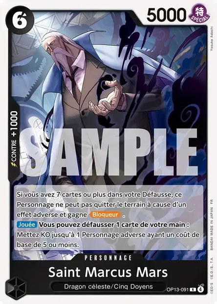 Saint Marcus Mars, carte One Piece OP13-091 — extension SUCCESSEURS