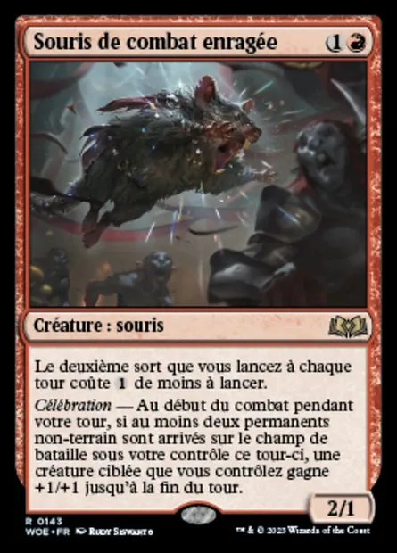 Souris de combat enragée, carte Magic WOE 143 — extension Wilds of Eldraine
