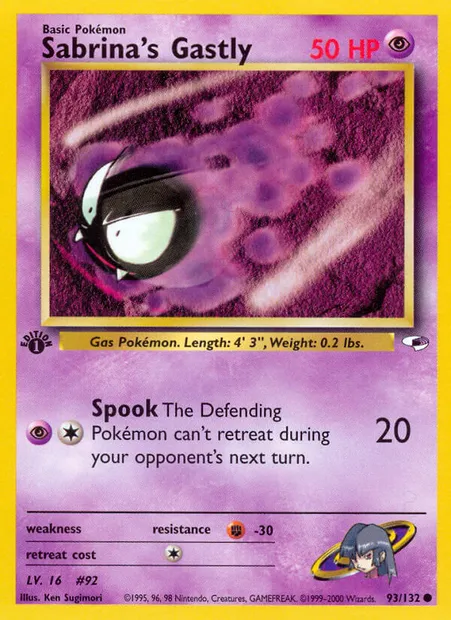 Sabrina's Gastly, carte Pokémon GH 93 — extension Gym Heroes