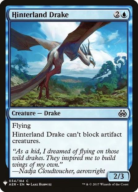 Hinterland Drake, Magic card PLST AER-34 — The List set