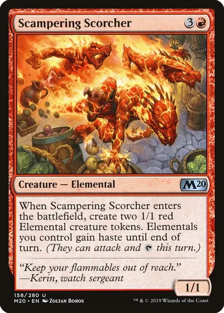 Scampering Scorcher, Magic card M20 158 — Core Set 2020 set