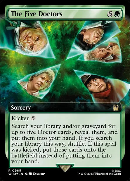 Les cinq Docteurs, carte Magic WHO 985 — extension Doctor Who