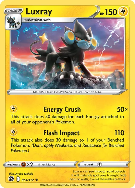 Luxray, Pokémon card BRS 051 — Brilliant Stars set