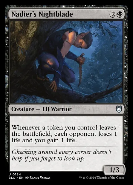 Nadier's Nightblade, Magic card BLC 184 — Bloomburrow Commander set