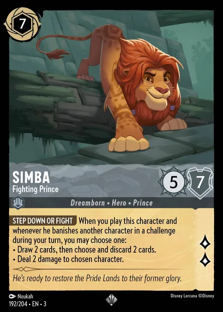 Simba - Fighting Prince, Disney Lorcana card CH3-192 — Into the Inklands set