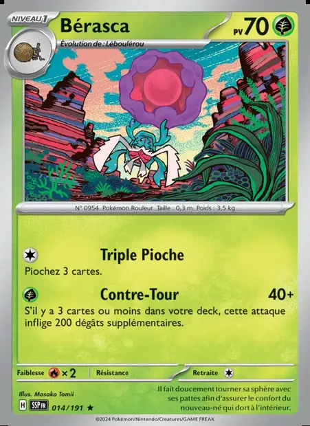 Bérasca, carte Pokémon SSP 014 — extension Étincelles Déferlantes