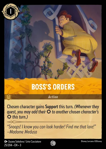 Boss's Orders, Disney Lorcana card CH3-025 — Into the Inklands set