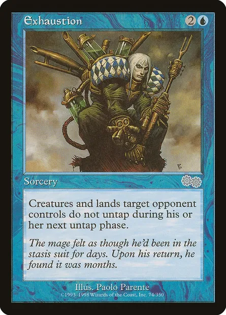 Exhaustion, Magic card USG 74 — Urza's Saga set