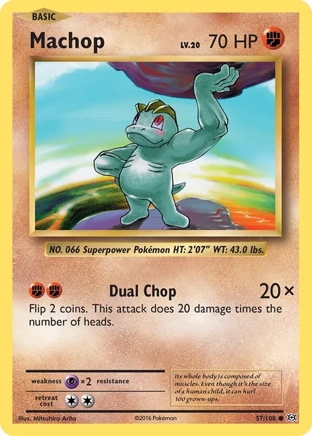 Machop, Pokémon card EVO 57 — Evolutions set