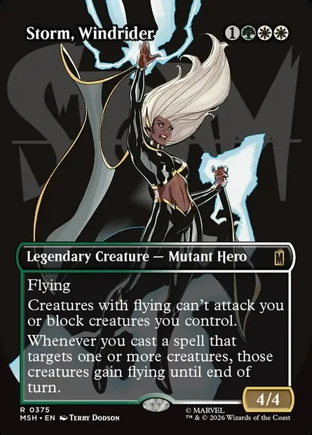 Storm, Windrider, Magic card MSH 375 — Marvel Super Heroes set