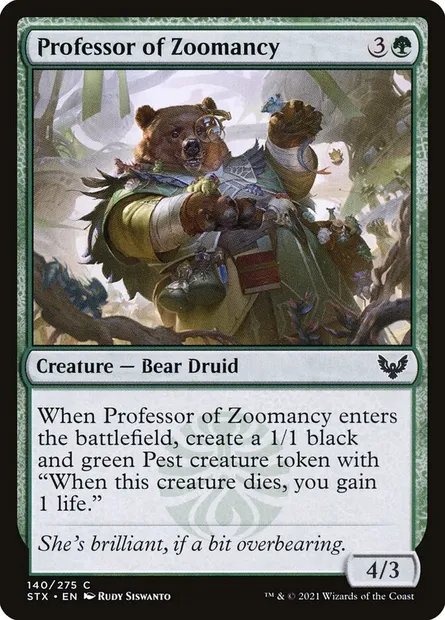 Professor of Zoomancy, Magic card STX 140 — Strixhaven: School of Mages set