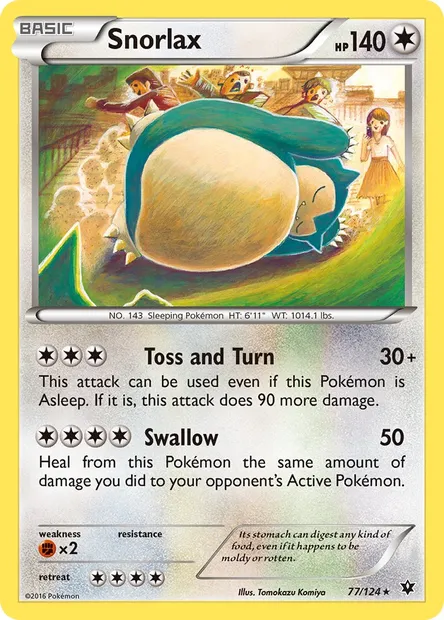Snorlax, Pokémon card FCO 77 — Fates Collide set