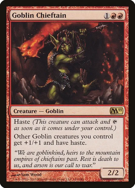 Goblin Chieftain, Magic card M11 141 — Magic 2011 set