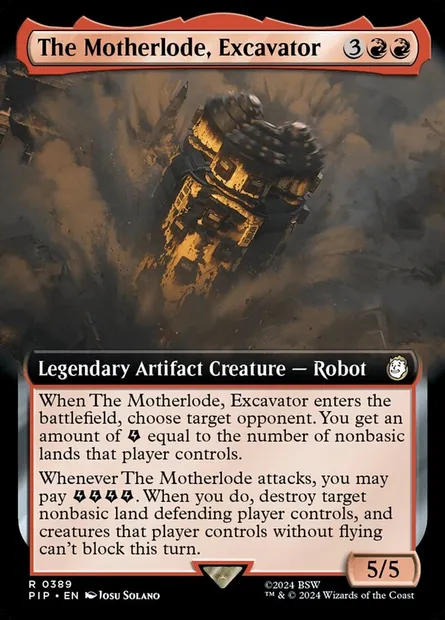 Le Filon maître, excavateur, carte Magic PIP 389 — extension Fallout
