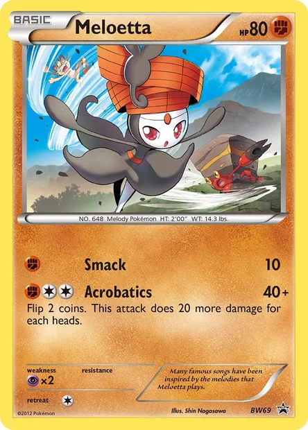 Meloetta, Pokémon card BW 69 — BW Black Star Promos set