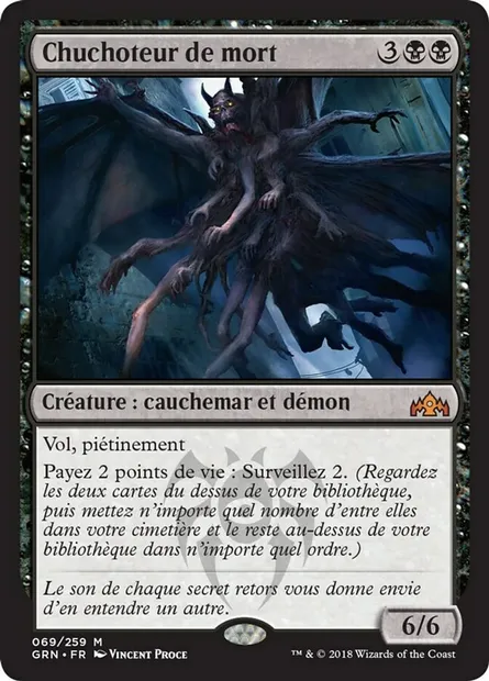 Chuchoteur de mort, carte Magic GRN 69 — extension Les Guildes de Ravnica