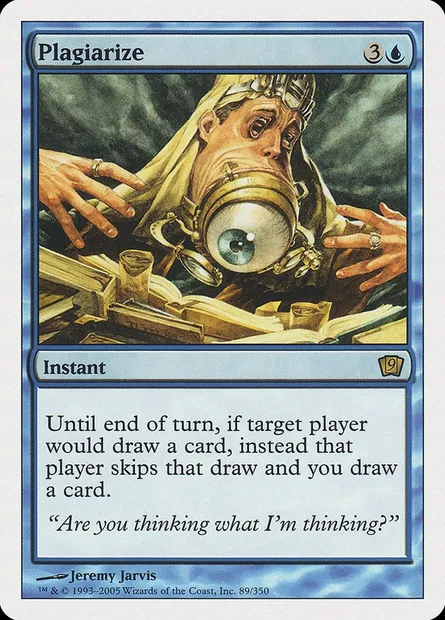 Plagiat, carte Magic 9ED 89 — extension Neuvième Edition