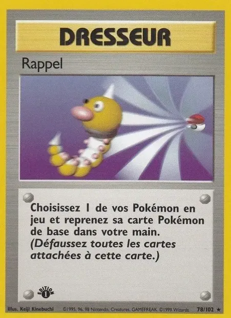 Rappel, carte Pokémon BS 78 — extension Set de Base
