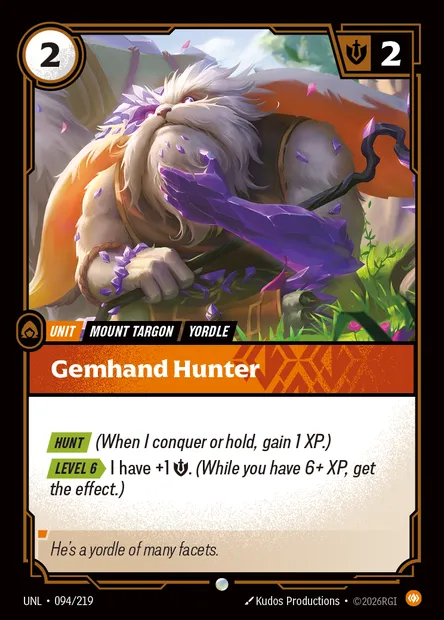 Gemhand Hunter, Riftbound card UNL 094 — Unleashed set
