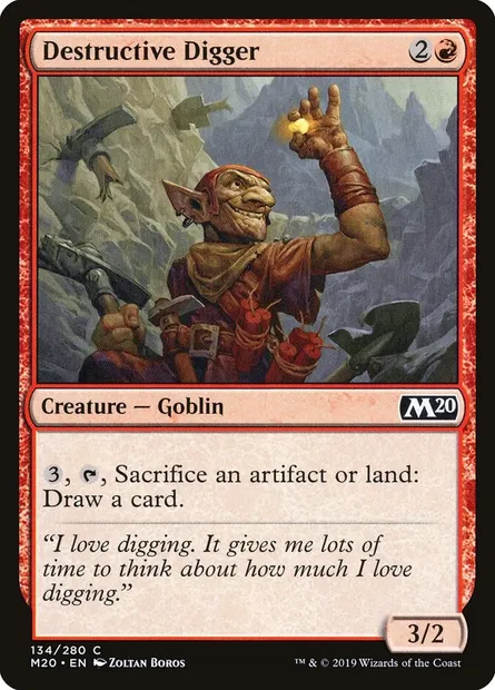 Destructive Digger, Magic card M20 134 — Core Set 2020 set