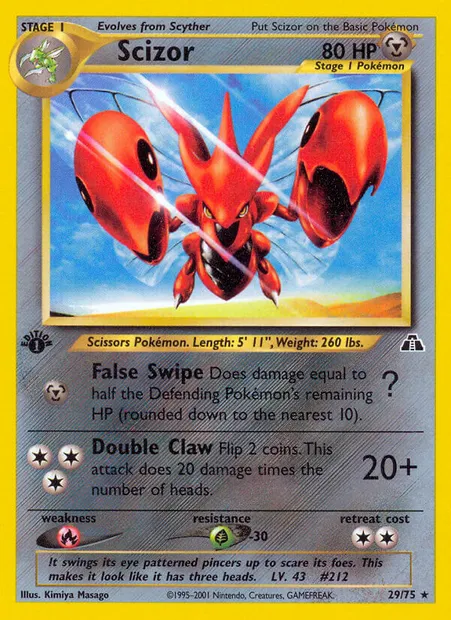 Scizor, Pokémon card ND 29 — Neo Discovery set