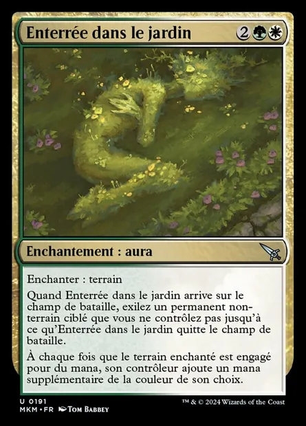 Enterrée dans le jardin, carte Magic MKM 191 — extension Murders at Karlov Manor