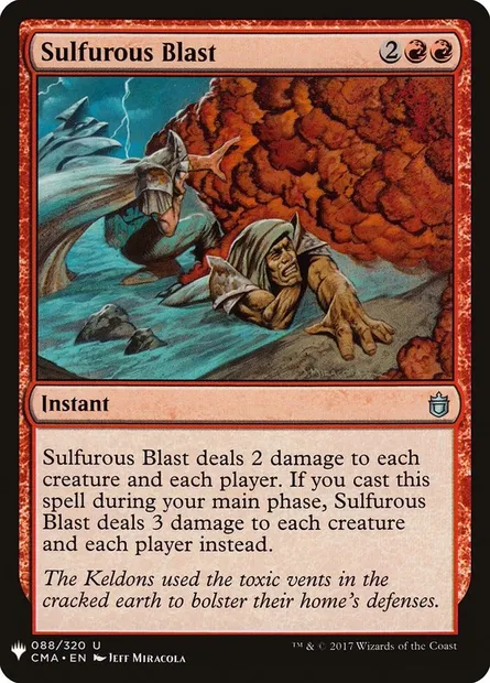 Sulfurous Blast, Magic card PLST CMA-88 — The List set