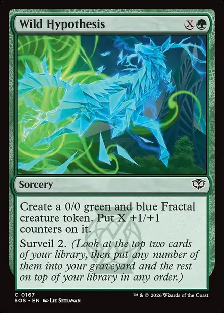 Wild Hypothesis, Magic card SOS 167 — Secrets of Strixhaven set