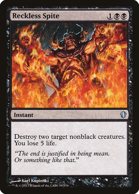 Reckless Spite, Magic card C13 91 — Commander 2013 set