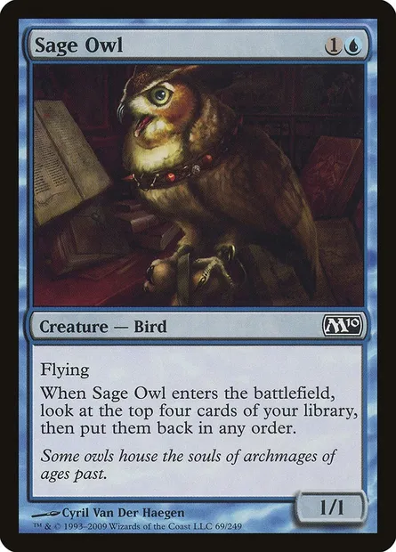 Sage Owl, Magic card M10 69 — Magic 2010 set