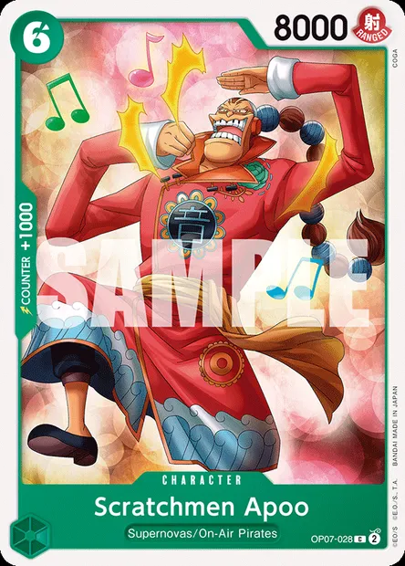 Scratchmen Apoo, carte One Piece OP07-028 — extension 500 YEARS IN THE FUTURE