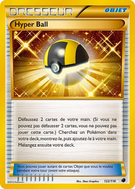 Hyper Ball, carte Pokémon PLF 122 — extension Glaciation Plasma