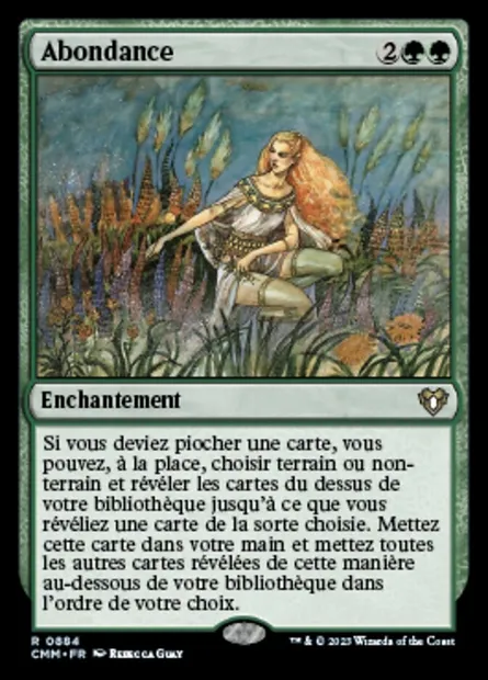 Abondance, carte Magic CMM 884 — extension Commander Masters