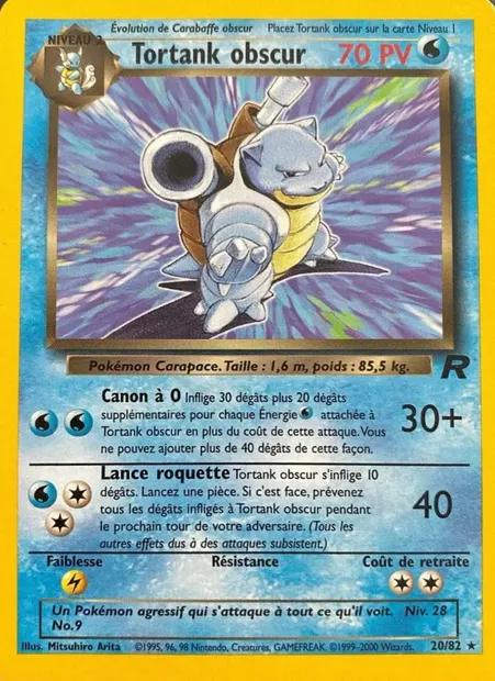 Tortank obscur, carte Pokémon TR 20 — extension Team Rocket