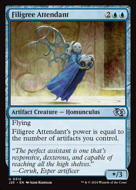 Filigree Attendant, Magic card J25 312 — Foundations Jumpstart set