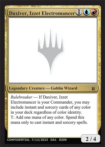 Daxiver, Izzet Electromancer, Magic card UNK RZ09 — Unknown Event set