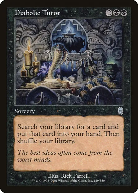 Diabolic Tutor, Magic card ODY 129 — Odyssey set