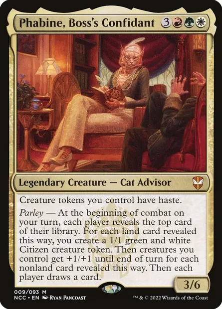 Phabine, Boss's Confidant, Magic card NCC 9 — New Capenna Commander set