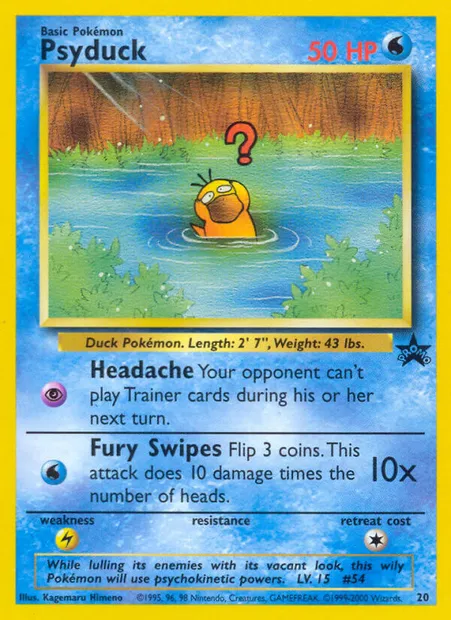 Psyduck, Pokémon card WP 20 — Wizards Black Star Promos set