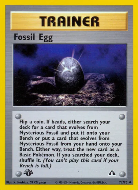Fossil Egg, Pokémon card ND 72 — Neo Discovery set