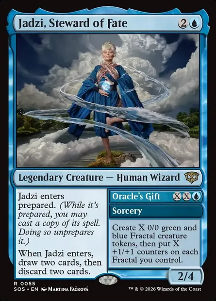 Jadzi, Steward of Fate // Oracle's Gift, Magic card SOS 55 — Secrets of Strixhaven set