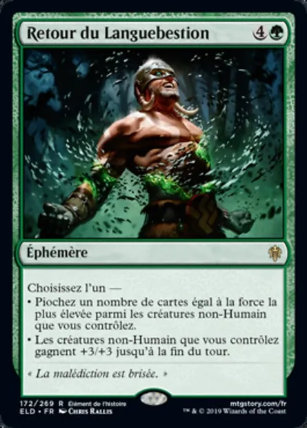 Retour du Languebestion, carte Magic ELD 172 — extension Throne of Eldraine